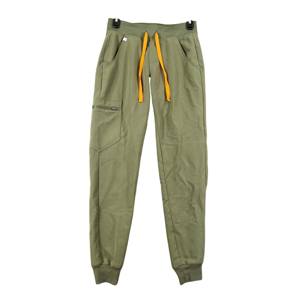 FIGS Zamora Scrub Joggers Womens XXS Moss Green Slim Fit Drawstring Medical